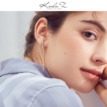 Simple design commuter wind X-type zircon long tassel earrings without ear hole ear clip Joker change beauty tool temperament up