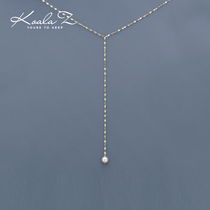 Sexy cold wind light luxury jewelry 925 sterling silver tassel pearl pendant necklace clavicle chain ins wind niche simple