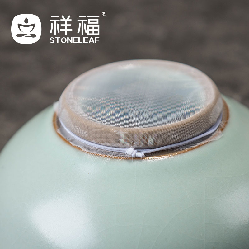 Chung spring tea auspicious blessing brother brand series set of longquan celadon screen pack ice crack) tea accessories