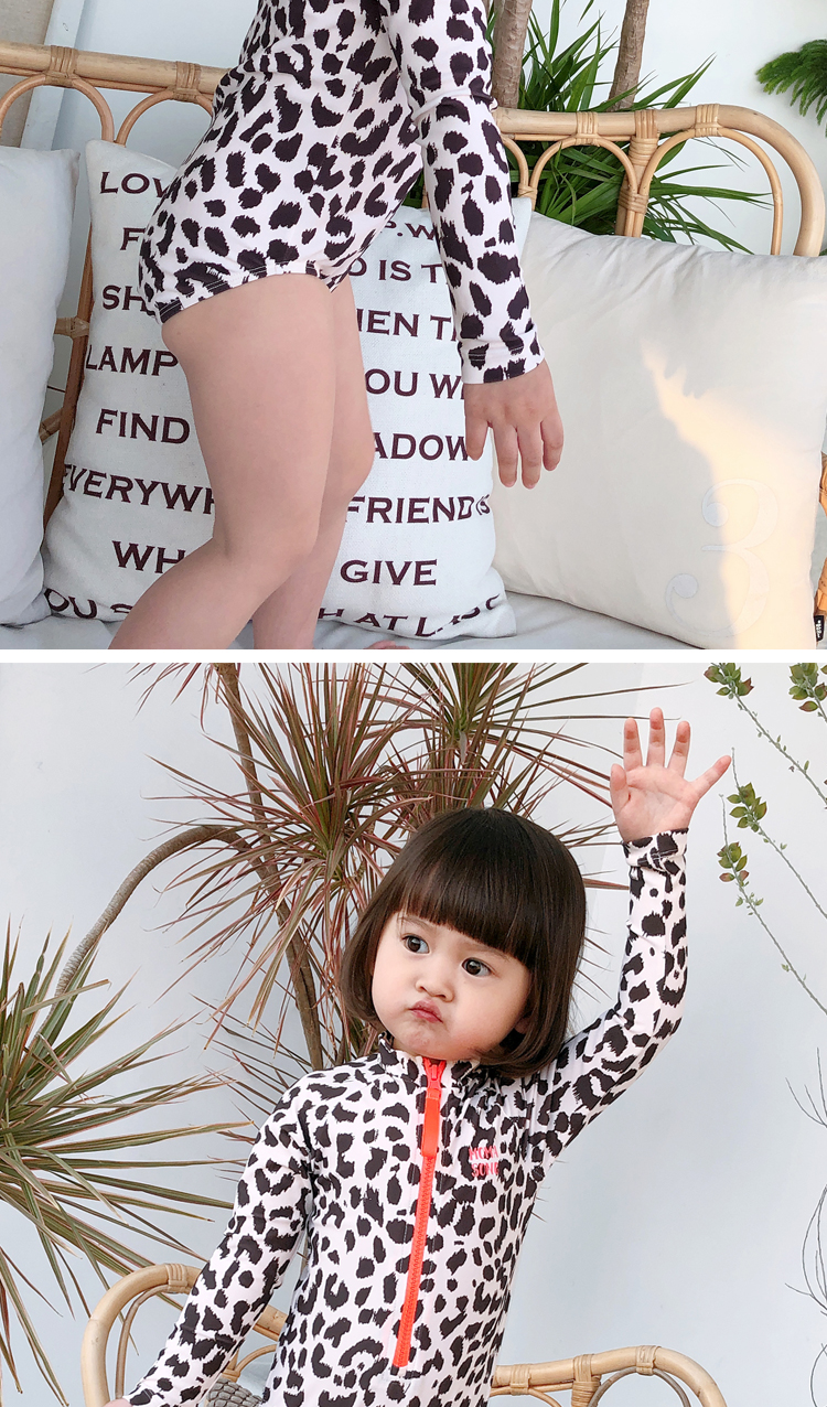 Đồ bơi trẻ em Cô gái Xiêm Leopard Áo dài tay chống nắng Đồ bơi cho trẻ em Đồ bơi cho trẻ em - Bộ đồ bơi của Kid bikini cho trẻ