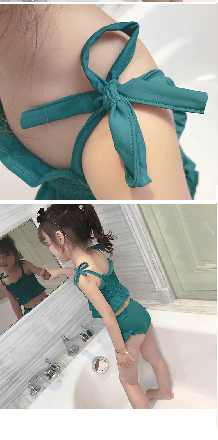 Đồ bơi trẻ em mới cho bé gái bé gái Đồ bơi dễ thương Hàn Quốc bé chia bikini nhỏ công chúa áo tắm ngày lễ - Bộ đồ bơi của Kid đồ bơi bé gái tay dài