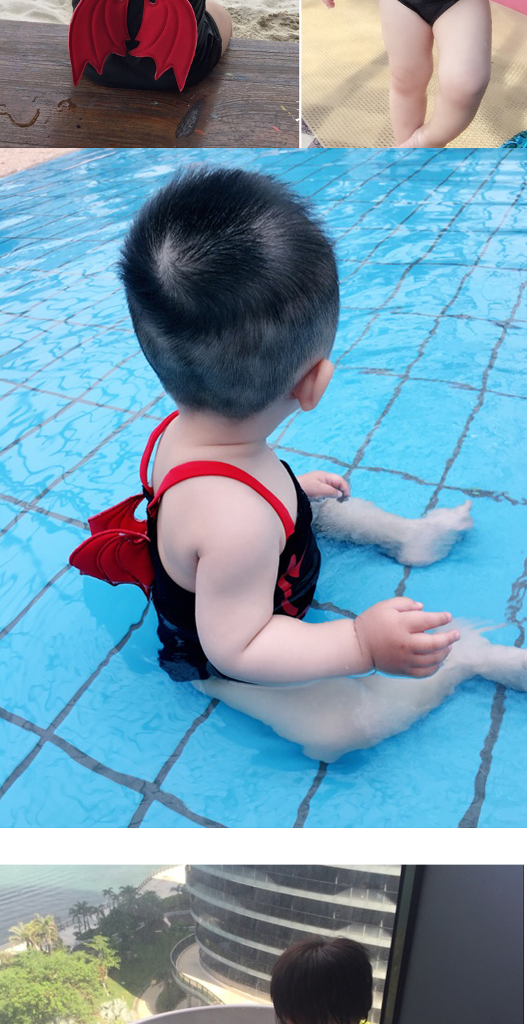 Đồ bơi cho bé trai 0-4 năm Xiêm Quỷ Hình dạng Đồ bơi Đồ khô bé gái Đồ bơi cho bé Đồ bơi cho bé áo bơi cho bé