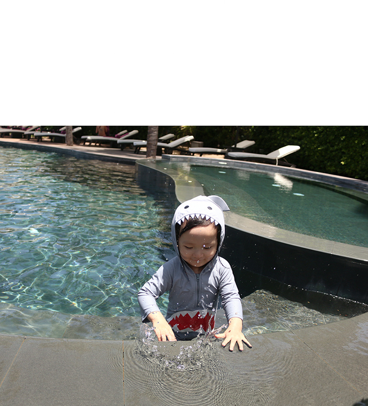 Đồ bơi trẻ em gái Hàn Quốc Shark Siamese trai Đồ tắm Big Boys Beach Kem chống nắng Bãi biển nghỉ Đồ bơi đồ bơi cho be gái