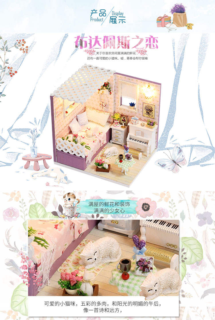Đồ chơi trẻ em, bé gái, quà sinh nhật, chơi nhà 6 7 8 9 10 11 12 tuổi, nhà búp bê handmade bộ đồ chơi búp bê gia đình