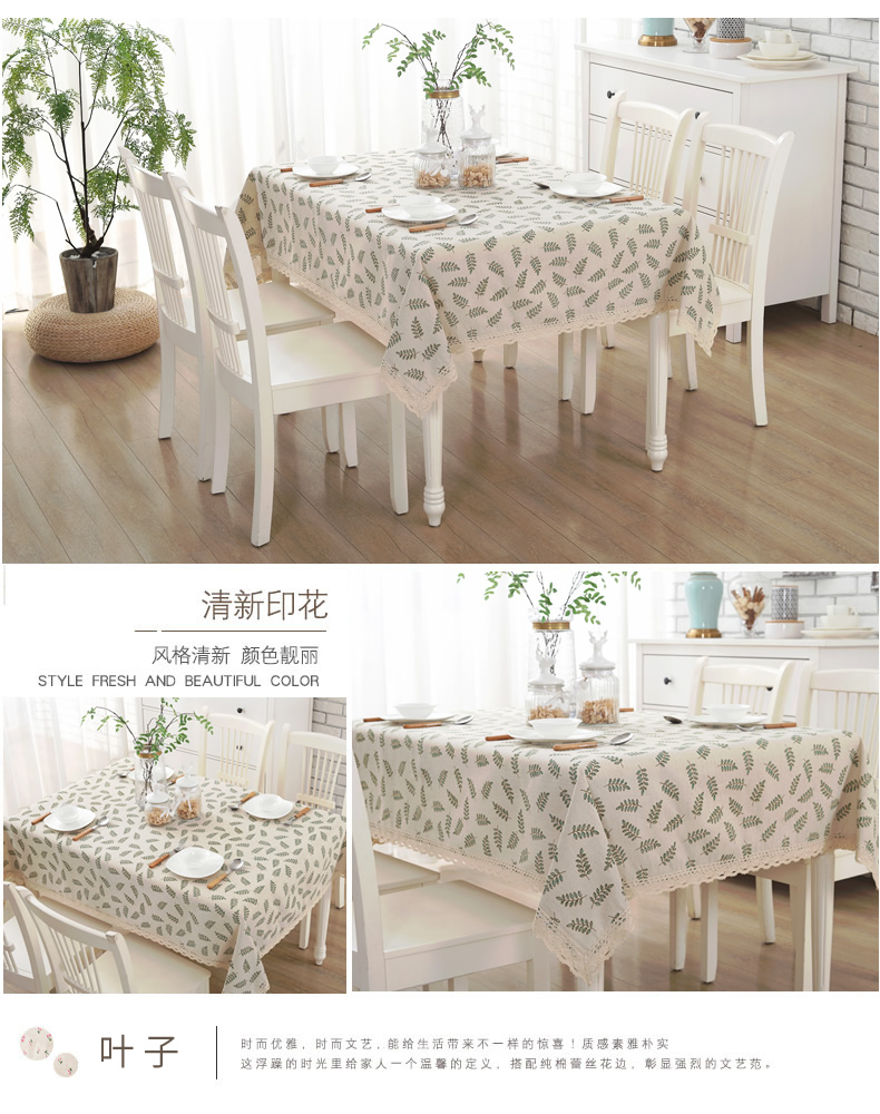 Khăn trải bàn bằng vải cotton không thấm nước đơn giản theo phong cách Nhật Bản sân vườn gió nhỏ tươi hình chữ nhật bàn cà phê khăn trải bàn bằng vải khăn lót bàn phòng khách