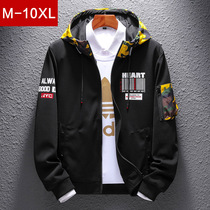 Spring and autumn jacket plus fat plus size fat Korean trend youth students Joker spring mens casual jacket