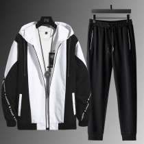 Coat mens sports casual suit loose spring autumn plus fat plus size fat fat man 220 Jin tide fat man jacket
