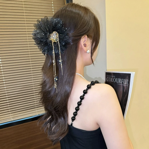 Заколка-крабик с кисточками, заколка для волос, акула, шпильки для волос, аксессуар для волос, изысканный стиль, в цветочек, новая коллекция