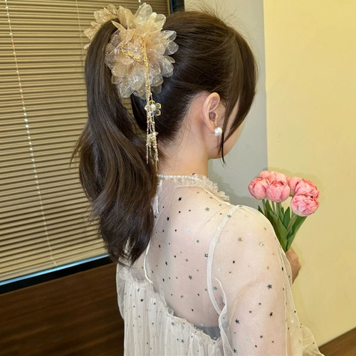 Заколка-крабик с кисточками, заколка для волос, акула, шпильки для волос, аксессуар для волос, изысканный стиль, в цветочек, новая коллекция