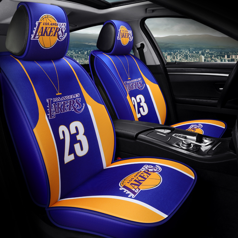 NBA Sports Basketball Jersey Car Seat All Season Universal surround cushion net Red creative fabric Interior Cushion