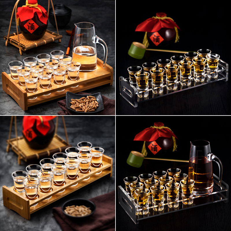 Crystal Glass White Wine Glass Home Spirits Glass Thick Bottom Sip Cup B52 Bar Ktv Foreign Wine Glass Sub-Wine Glasses