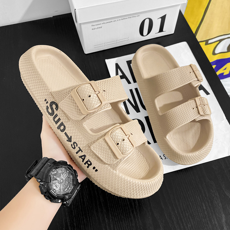 Slippers Men's 2022 New Summer Outwear Indoor Non-slip Home Dual-use Trampled sensation Net Red Beach Lined Up