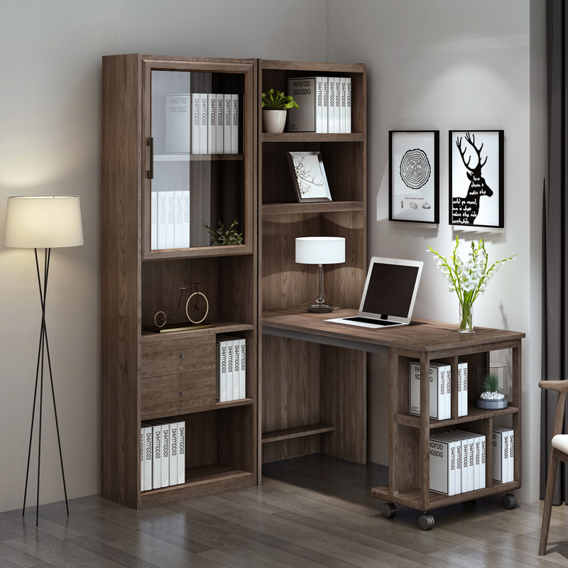 Corner Telescopic Folding Desk Bookcase Integrated Home Simple