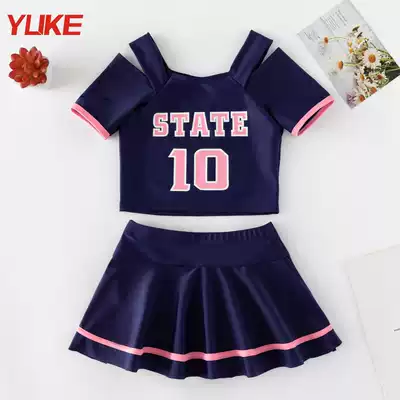 Children's swimsuit girls and girls summer two-piece 2021 new small, medium and large children, baby girls sunscreen swimming suit