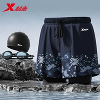 Темно-синий принт [плавки + силиконовая шапочка + очки для плавания]