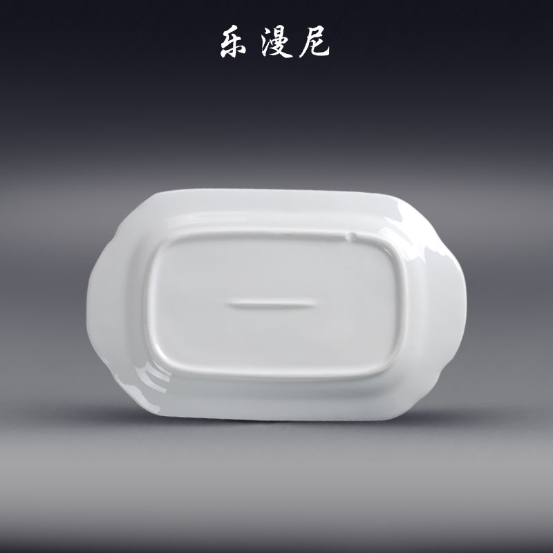 Le diffuse, pure white - PND unit tail - on rectangular plate ceramic tableware banquet stir - fry creative special - shaped hot plate