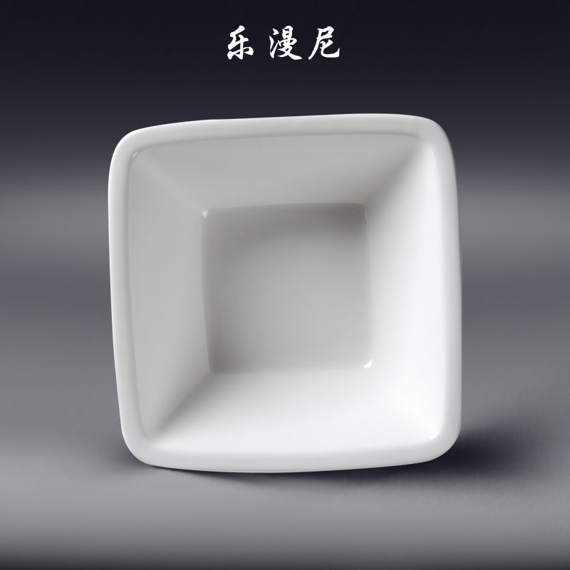 Le diffuse, tetragonal thick edge bowl - hotel tableware hotpot sauce dab of pure white ceramic disc sauce vinegar dish