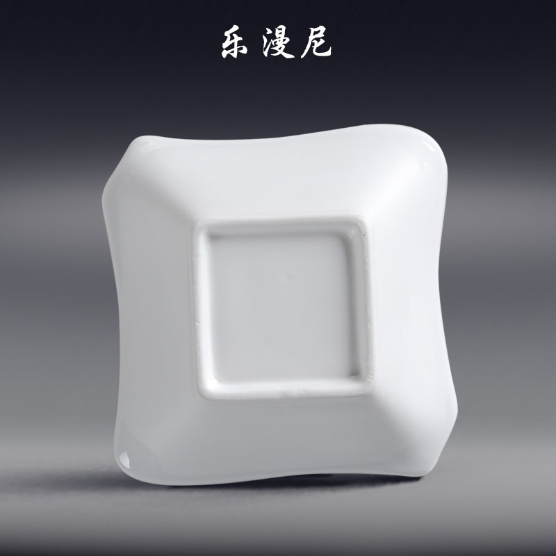 Le diffuse - quality square bowl - pure white ceramic hot salad bowl Chinese food western food hotel tableware soup bowl