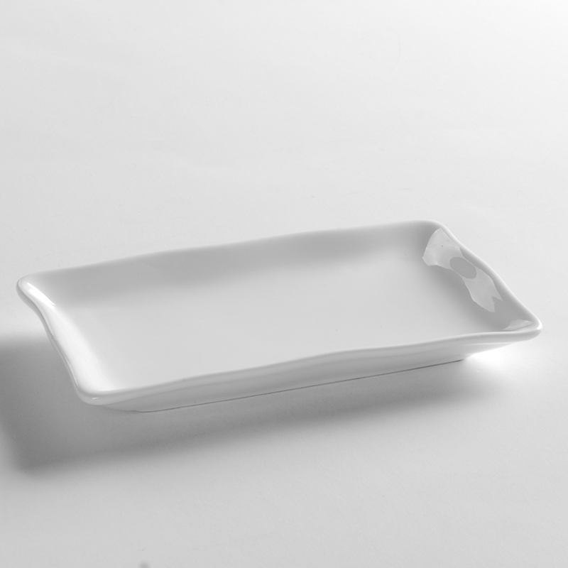 Le diffuse, wave rectangular plate - pure white ceramic tableware hotel hotel western - style food lunch special - shaped plate hot plate