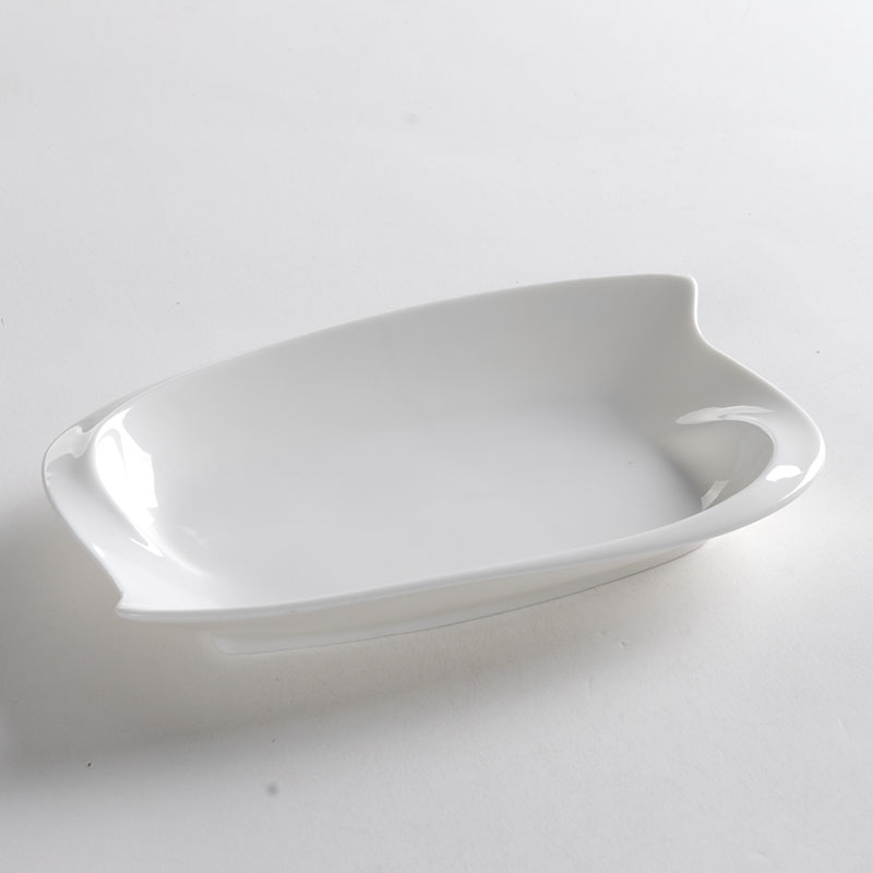 Le flood, from deep rectangular plate - pure white hotel Japanese ceramics tableware snack FanPan abnormity cold dishes