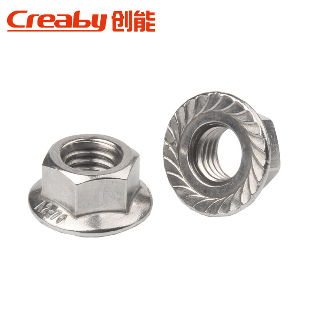 304 hexagonal flange nut 316/201 stainless steel toothed nut anti-slip screw cap M3M4M5M6M8-M20