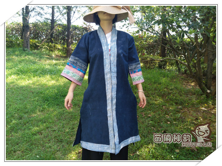 Miao Dong Shundy Handicraft 5097 Original Long Edition Autumn Costume Jacket Wax-dyed Turkish-cloth blouse