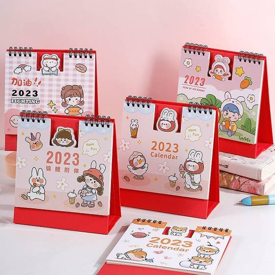 21. Handmade calendar for children from 2023 to 2023, desktop cartoon station learning calendar that can be made by hand