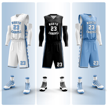 University of North Carolina basketball suit custom set mens summer costume team competition training uniform jersey plus size uniform men