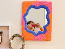 There is a painting shop) artist plush handmade mirror poking embroidered diy mirror homemade gift home decoration