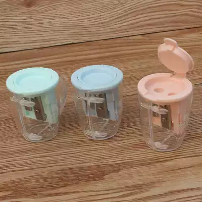 Deli 0551 Cute teacup double hole pencil sharpener Creative children's pencil sharpener Cartoon pencil planer pencil sharpener