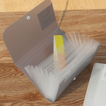 Able 5561 Mini Organ Bag Bill Clip Pack Press-Button Multifunction Plastic File Package Information Package Containing