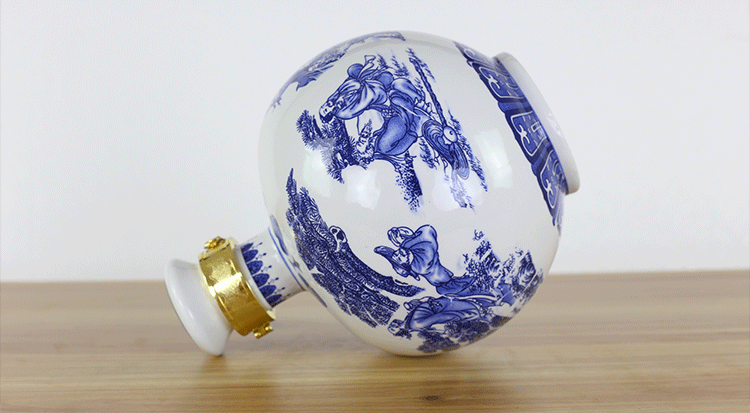 Jingdezhen 8 kg bình gốm sứ Màu xanh và trắng rượu vang chai rỗng 2 kg tải cao niêm phong có khóa ly vang trắng