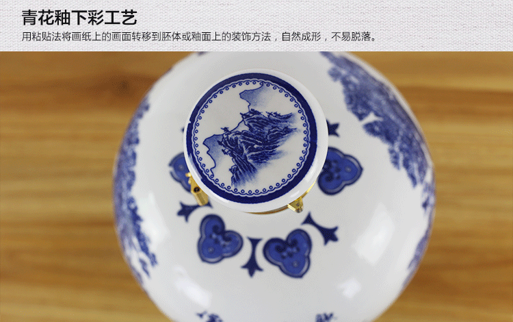 Jingdezhen 8 kg bình gốm sứ Màu xanh và trắng rượu vang chai rỗng 2 kg tải cao niêm phong có khóa ly vang trắng