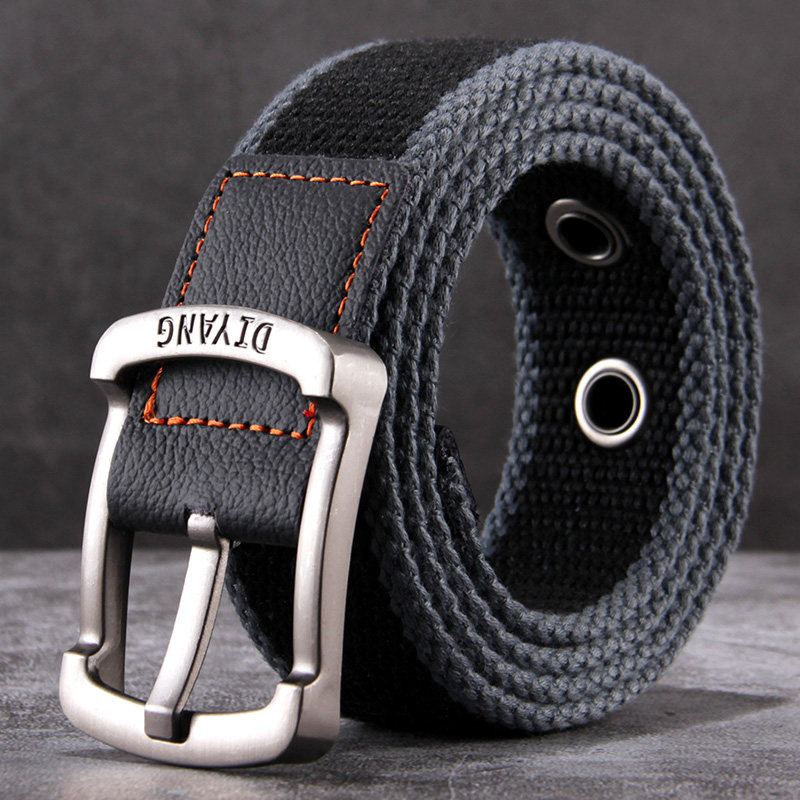 Needle Buckle Canvas Belt men's belt teenagers Korean version casual student jeans with female military training canvas belt Outdoor