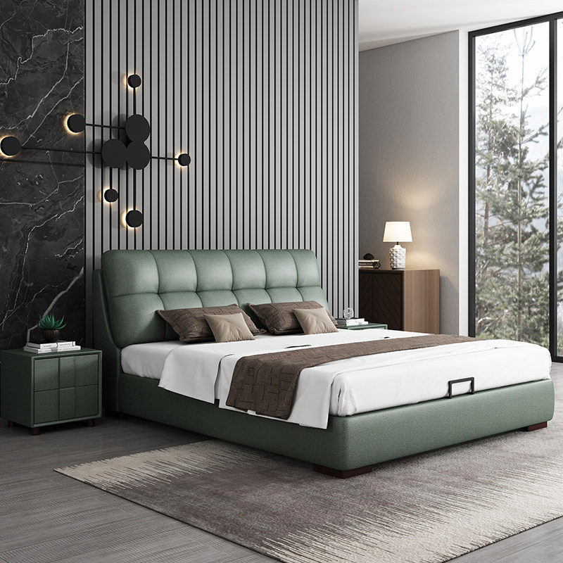 Technology cloth Nordic Italian soft bag suitable for wedding bed simple modern fabric bed can store 1 8 meters double bed