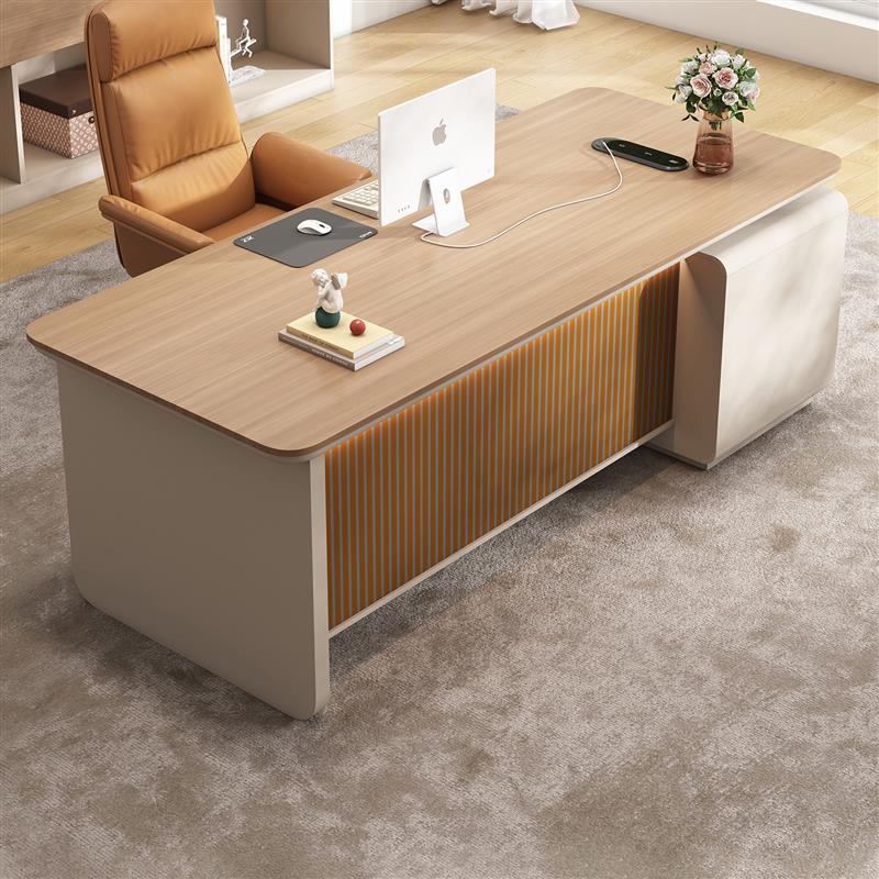 Boss's Desk Is Light Luxury and Modern, Executive Desk for the President, High-End Computer Desk, Simple Executive Desk, Office Desk and Chair Set