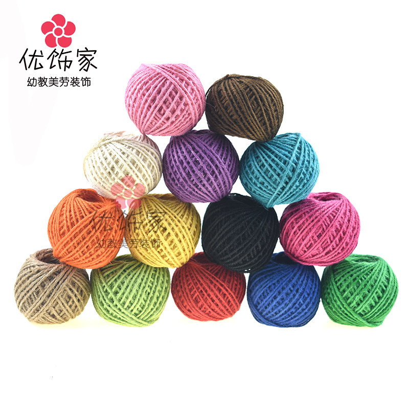 Colorful hemp rope bundled bottle rope decoration thread kindergarten children DIY strands hand-woven hemp thread material