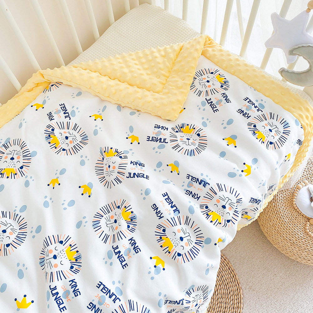 Baby quilt pure cotton four seasons universal bean bean velvet comfort newborn children baby kindergarten thin section air conditioning cover quilt