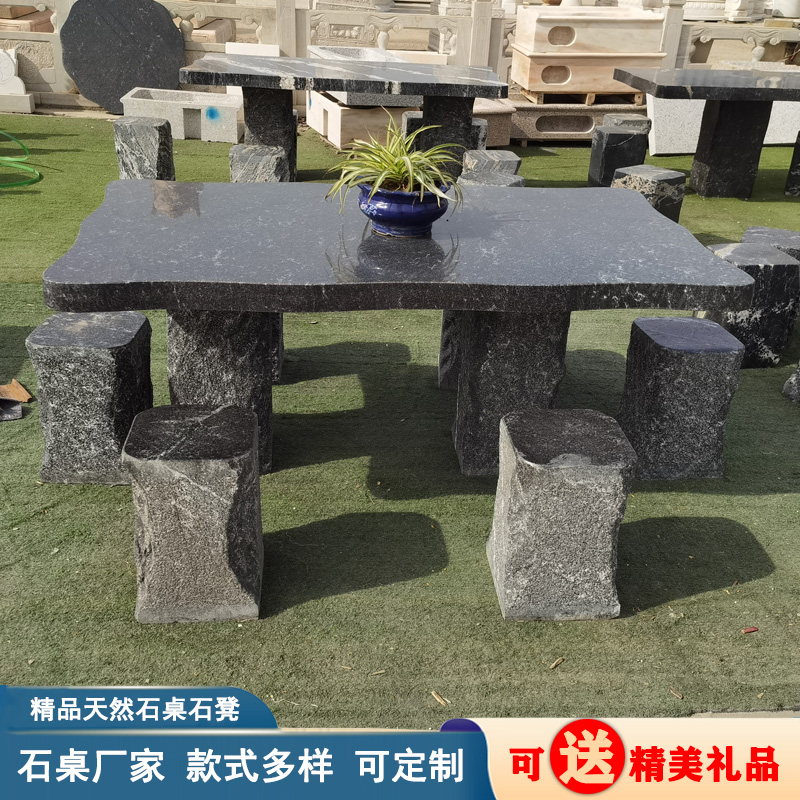 Stone Table Stone Bench Outdoor Balcony Courtyard Stone Table And Chairs Marble Round Table Rectangular Granite Rock Table Villa