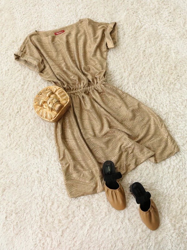 Foreign Trade Surplus Goods: Elegant and Stylish Retro Gold-Brown Metallic Silk Dress for Women Foreign Trade Surplus Goods: Elegant and Stylish Retro Gold-Brown Metallic Silk Dress for Women