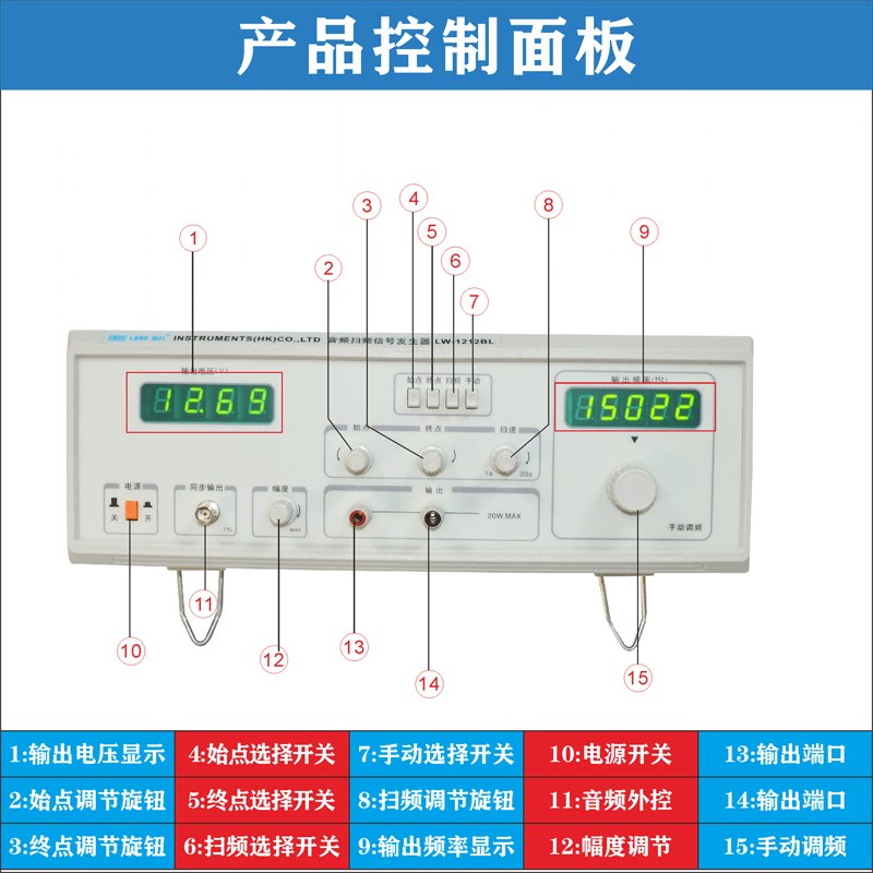 Longwei LW1212BL âm thanh loa còi micro kiểm tra phân cực tần số âm thanh quét máy phát tín hiệu