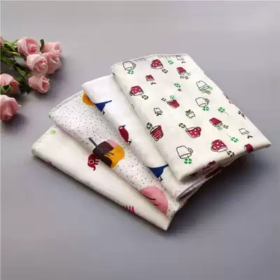 Cotton handkerchief printing fresh cotton small square towel double sweat suction towel women carry hand towel summer sweat towel women
