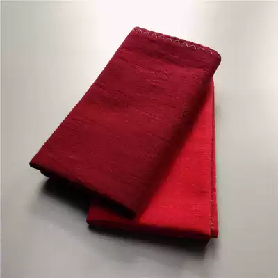 Sweat absorption of pure cotton and linen handkerchief red solid color restoring ancient ways like palmer lady's handkerchief suction tea towel wipes double element