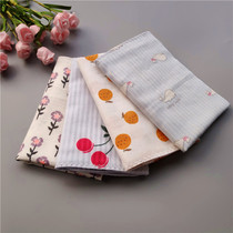 Smiley handkerchief Womens double layer cotton yarn small square towel printed sweat handkerchief Soft portable cotton sweat-absorbing handkerchief