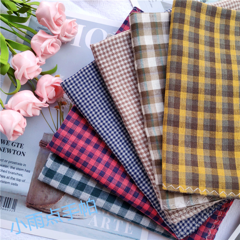 Full Cotton Sweat sweaty towel female double cotton cotton handkerchief Plaid Printed Pure Cotton Wipe Handkerchief Soft Original Handkerchief