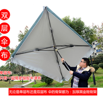 Large parasol folding outdoor square umbrella business stall windproof super strong umbrella garden beach umbrella