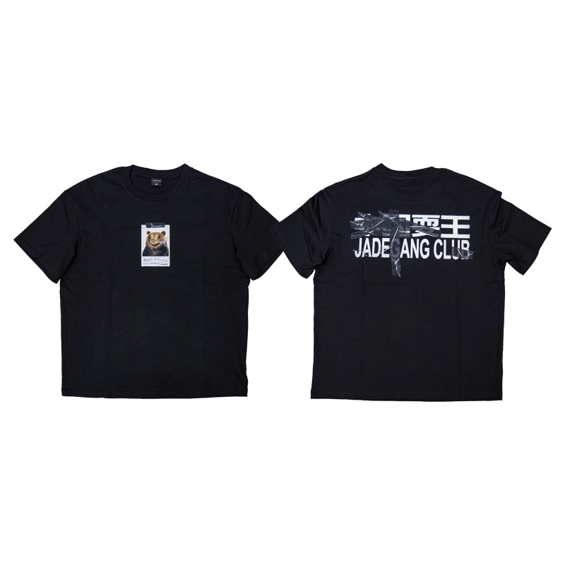 Jadegang26 American Retro Black Polaroid Photo Spoof Print Loose Short-Sleeved Unisex Shirt Jadegang26 American Retro Black Polaroid Photo Spoof Print Loose Short-Sleeved Unisex Shirt