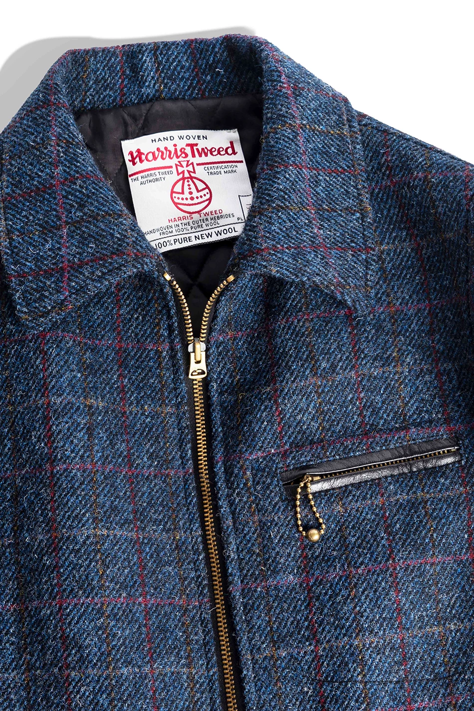 Пиджак винтажный из шерсти с твидом Хэррис, застежка-молния, Harris Tweed