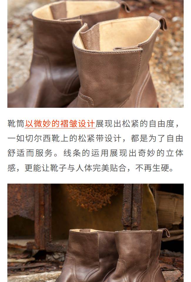 Джинсовые ретро кожаные короткие сапоги, из натуральной кожи 