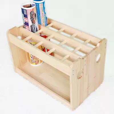 Montessori kindergarten pure solid wood work blanket frame yoga mat operation carpet frame storage rack